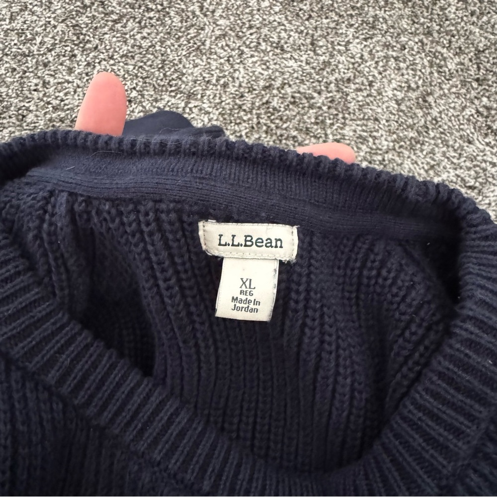 Navy Cotton Knit Sweater